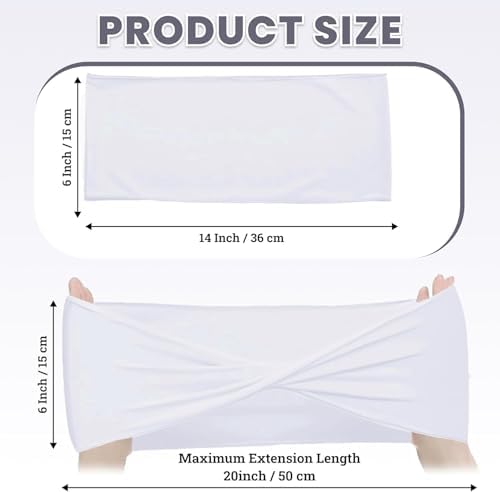 Spandex White Chair Sashes Bows 60 Pcs White Chair Sashes Elastic Chair Cover Bands Ties Without Buckle for Wedding Birthday Party Ceremoney Events Decoration - Image 2