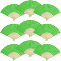 50 Pieces Paper Fans Paper Hand Fan Bamboo Folding Fan Handheld Fan Paper Folded Fan Paper Fan for Wedding Party and Home Decoration (Green) by Grosun