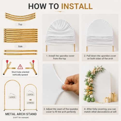 6,6.6,7.2FT Arch Backdrop Stand and Cover Set (White) - Image 5