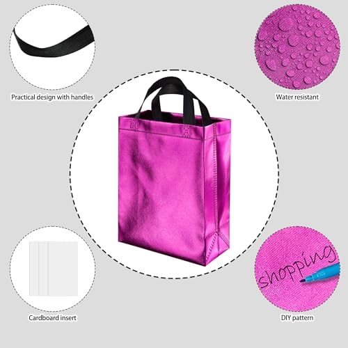 BLEWINDZ 100 Medium Reusable Gift Bags with Handles - Ideal Party Favors & Shopping Bags (10 Colors) - Image 6