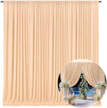 10 x 7 Feet Champagne Backdrop Curtain for Partie, Background Curtains for Photoshoot, Birthday, Wedding, Halloween, Thanksgiving, Christmas Day, New Year Party Decorations 5Ft x 7Ft, 2 Panels by ZEBMOON