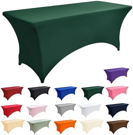 10-Pack 6ft Spandex Table Covers for Rectangle Standard Folding Tables - Wrinkle Resistant Stretch Tablecloths - Ultimate Fitted Table Protector for Parties, Banquet, Wedding - Image 3