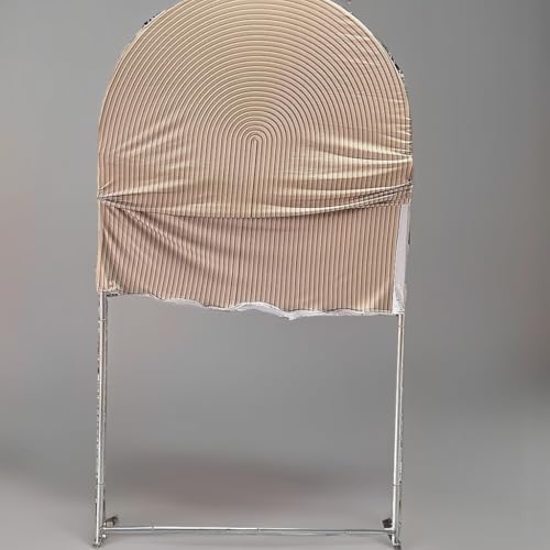 HUAYI Light Tan Ripples Pattern Arch Backdrop Cover for Birthday Party Wedding Baby Shower Decorations Chiara Backdrops Arched Wall Frame Stands Covers Props GP-454 3ft * 6.5ft - Image 3