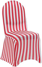 YOUR CHAIR COVERS - 6 Pack Stretch Spandex Chair Bands Striped - Red and White, Wedding Slip, Premium Quality - Image 2