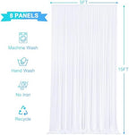 30ft x 15ft White Wrinkle Free Backdrop Curtains for Wedding Party Backdrops Curtain Drapes Fabric Decorations Photo Back Drop Cloth for Baby Shower Photography Stage Reception - Image 5