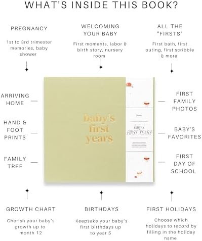 Lamare Baby First Year Book – Keepsake Baby Memory Book and Baby Scrapbook - Image 7