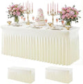 2Pack Ivory Spandex Tablecloth for 6FT Rectangle Table,Table Skirt by Baoszty
