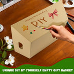 10PACK Empty Gift Basket Set, 11.8x9.8” Thick Kraft Market Tray Gift Basket - Image 4