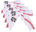 Meseey 30 Pcs Baseball Printed Ribbon Bows 3 Inch Twist Tie Crafts Small Bows for Gift Wrapping, Baby Shower,Wedding, Party Favors, Cake Pops,Treat Bags (Baseball) (Pack of 4) by MeseeyRibbonBow