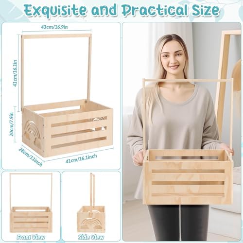 Jupwalz Wooden Baby Shower Crate Closet With Hangers, Letters, Dividers - Easy Assembly Basket for Newborn Boys Girls - Pregnancy Gifts for New Parents - Image 4
