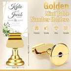 Kathfly 48 Pcs Wedding Table Number Holders Metal Gold Place Card Holder - Image 2