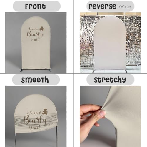We Can Bearly Wait Brown Arch Cover for Baby Shower Party Decor,Elastic Spandex (G2350X,3.3x6.6ft (100x200cm)) - Image 4