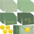 Motiskyy 200 Set Thank You Cards with Envelopes, 4x6 Gold Foil Blank,Green by Motiskyy