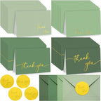 Motiskyy 200 Set Thank You Cards with Envelopes, 4x6 Gold Foil Blank,Green by Motiskyy