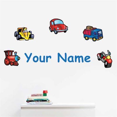 Oliver's Labels Premium Name Wall Decals - Matte Finish Personalized Wall Art for Kids' Rooms & Nurseries (Transportation) - Image 3