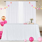 Poise3EHome White Sequin Tablecloth 60×120 Inch Rectangle Sparkly Fabric Table Cloth for Birthday Wedding Party Holiday Baby Shower Christmas Decoration - Image 4