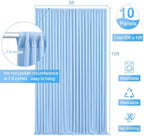 10 Panels Baby Blue Backdrop Curtain for Baby Shower Parties Wrinkle Free Light Blue Curtains Backdrop Drapes Fabric Decoration for Birthday Party Photography 50ft x 10ft - Image 5