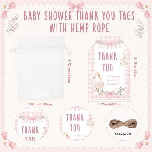 Vesici 25 Set/150Pcs Silly Goose Baby Shower Party Favors, It's A Girl - Image 4
