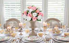 Briful Fake Floral Balls for Centerpieces - 2PCS 11.8" Large Faux Rose Flower Arrangement Silk Flower Bouquet for Home Wedding Party Anniversary Table Vase Flower Stand Decor(White Pink) - Image 6
