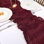 6 Pack Burgundy Cheesecloth Table Runner 10Ft 23 x 120 Inch - Image 6