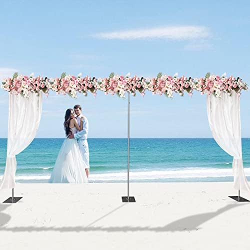 Wedding Arch Backdrop Stand Silver 19.7 * 9.8FT Adjustable Wedding Arches for Ceremony Metal Balloon Arch Stand Garden Arbor Frame for Wedding Birthday Party Baby Shower by AKaSping