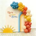 2 Pcs Here Comes The Son Arch Backdrop Covers,Set of 2(7.2FT/6FT) Sunrise Rainbows Arch Fabric Cover for Birthday Baby Shower Party Decoration by agogos