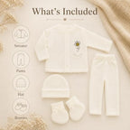 Handmade Crochet Baby Bee Outfit 0-3 Months – Premium Knit Sweater, Pants, Hat & Booties Set – Luxury Baby Shower Gift, Coming Home Outfit, Neutral Newborn Keepsake, Newborn Photography (Color Beige) - Image 4