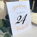 Classic Flourish Table Numbers, Orange, 1-125 by DocumentsandDesigns