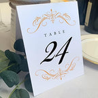 Classic Flourish Table Numbers, Orange, 1-50 by DocumentsandDesigns