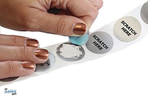 My Scratch Offs 1 in Silver Round Scratch Here Stickers, 2500 Pack - Image 3