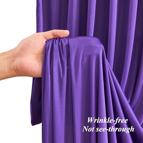 30x10ft Purple Backdrop Curtains with Lights Photo Drapes Wrinkle Free Fabric Backdrop Curtain for Wedding Birthday Party Baby Shower Bridal Shower Home Party Background Decorations - Image 4