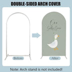 One Silly Goose Arch Backdrop Cover 5FT Green Round Top Arch Stand Cover for Baby Shower 1st Birthday Party Decorations - Image 5