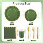 Kochorie 336PCS Sage Green Disposable Dinnerware Set Serves 48 Guests - Image 2