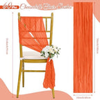 60 PCS Orange Cheesecloth Chair Sashes, 16 x 70 inch Cheesecloth Sashes Rustic Chair Decorative Bows Designed ChairCover for Wedding Banquet Party Aisle Home Kitchen Decoration - Image 2