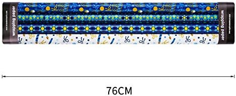 WRAPAHOLIC 30 Inch Hanukkah Wrapping Paper Roll - Jumbo Roll Menorahs, the Star of David, Candles Design for Chanukah Celebration - 4 Rolls - 30 Inch x 120 Inch Per Roll - Image 6