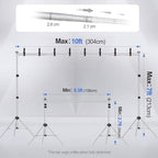 EMART Backdrop Stand 10x7FT Adjustable Back Drop Stand for Party -Silver - Image 3