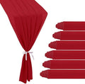 6 Pack 10Ft Red Chiffon Table Runner 29x120 Inches Sheer Fabric Table Runner Romantic Wedding Runner for Thanksgiving Christmas Bridal Shower Decorations（Red） by JALANCY