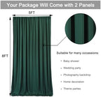 10 ft x 8 ft Wrinkle Free Hunter Green Backdrop Curtain for Parties, Fabric Dark Green Photo Backdrop Drapes 2 Panels 5x10ft for Baby Shower Wedding Birthday Party Photography Curtains - Image 5