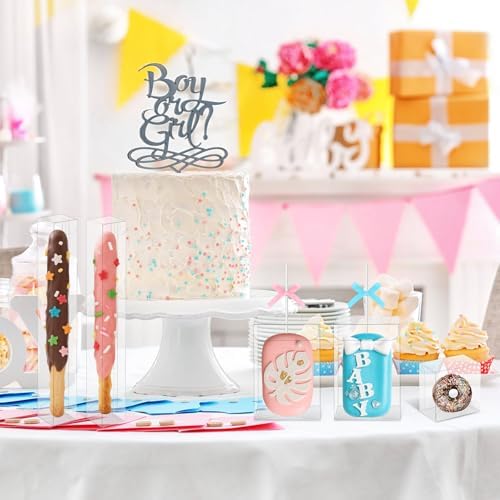 Leinuosen 150 Pcs Clear Boxes for Treat 3 Size Pretzel Rod Chocolate Macaron Cookies Candy Boxes for Wedding Favors Baby Shower Birthday Supplies - Image 5