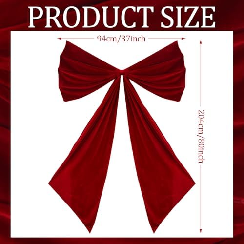 Wavwavw Giant Bow Big Wall Decor, Red, Velvet, Weeding - Image 2