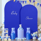 7.2FT Royal Blue Arch Backdrop Cover - Polyester Fitted Wedding Arch Stand Covers Round Top Chiara Arch Backdrop Cover for Birthday Party Banquet Photo Background Decoration - Image 7