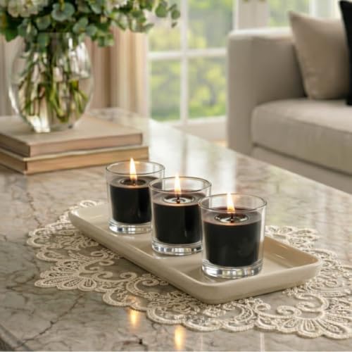 Set of 72 Richland Votive Candles Black Unscented and 72 Clear Glass Eastland Votive Holders - Image 6