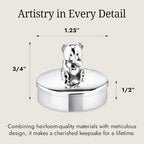 Teddy Bear 925 Sterling Silver First Curl & Tooth Keepsake Box - Image 7