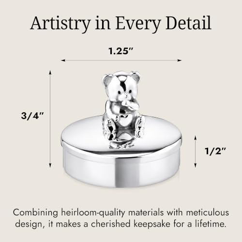 Teddy Bear 925 Sterling Silver First Curl & Tooth Keepsake Box - Image 7