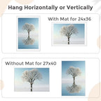 27x40 Metal Picture Frame For Wall With Mat For 24x36, 27''x40'' Aluminum Photo Frames With Tempered Glass For Home Decor, Minimalist Modern Poster Frame Horizontal And Vertical Formats, Silver - Image 2