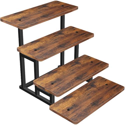 Lilybud--lily Cupcake Stand for 50 Cupcakes, 4 Tier Wooden Risers Display Stands Stepped Dessert Table Display Set with Metal Frame Tiered Tray Stand Serving Trays for Party Farmers Market Display by Lilybud--lily