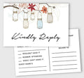 50 Blank RSVP Postcards Mason Jar Lights Print 4"X6" Response Cards,RSVP Reply Card for Wedding,Bridal Shower,Baby Shower by Inkdotpot