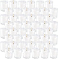 Set of 48 White Votive Candles,Unscented Candles Filled in Clear Glass,Ideal Gift for Weddings,Emergency Lighting,Aromatherapy,Holidays,Meditation,Parties by YIH