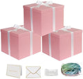 YINUOYOUJIA 3 Pack 12x12x10 Inches Large Pink Gift Box with Lid by YINUOYOUJIA