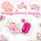 LemonRoad 60 Pcs Mini Empty Suitcase Box with Plush Keychain, 2 Pink - Image 3